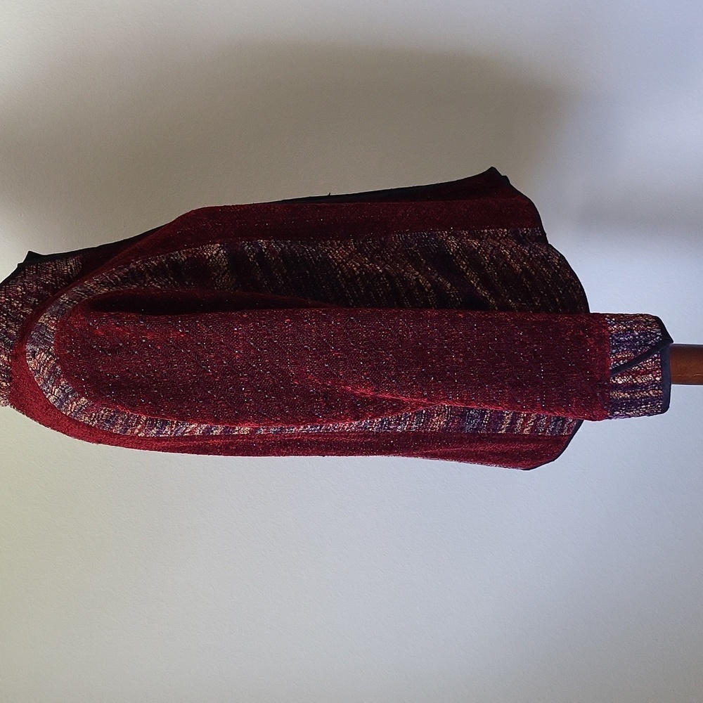 Laura Fisher Bonvallet Chenille Jacket Deep Red Jacket Size M - Picture 6 of 12